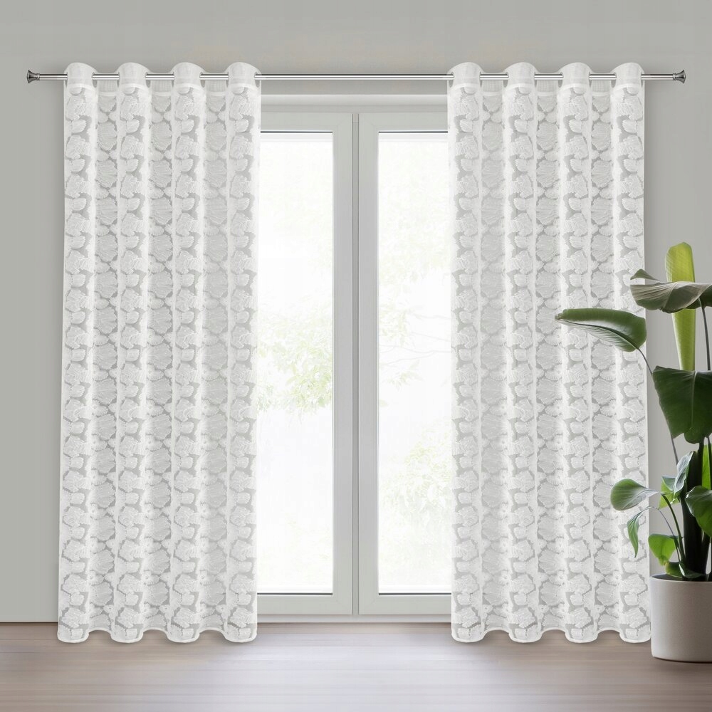 Záves pripravený na priechodkách Jasmin 140x250 Eva Minge Eurofirany, biely