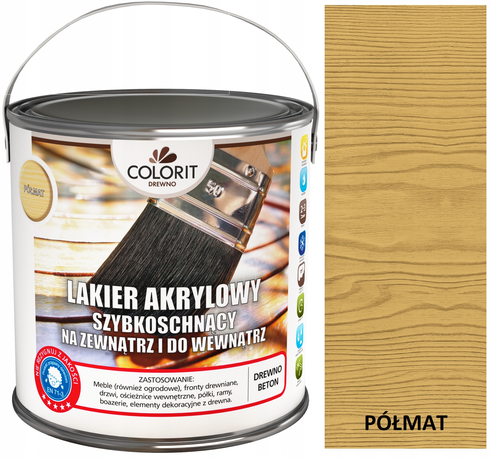 Colorit Akrylový Lak Na Dřevo 2,5 L Polomatný