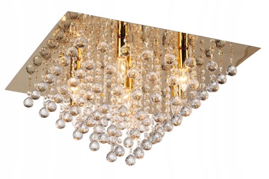 Veľký zlatý stropné svietidlo glamour 56cm Lancaster Crystal visiace kryštály obývacia izba