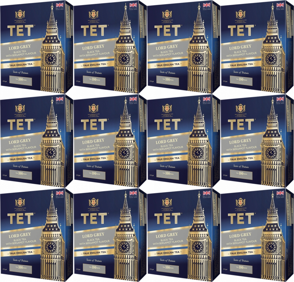 Tet herbata czarna Lord Grey 100 torebek 200g x12