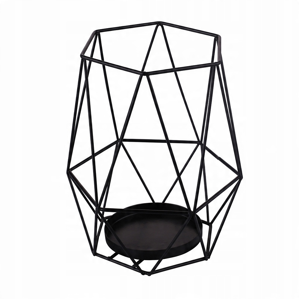 

Świecznik Metalowy Geometryczny czarny 18 cm