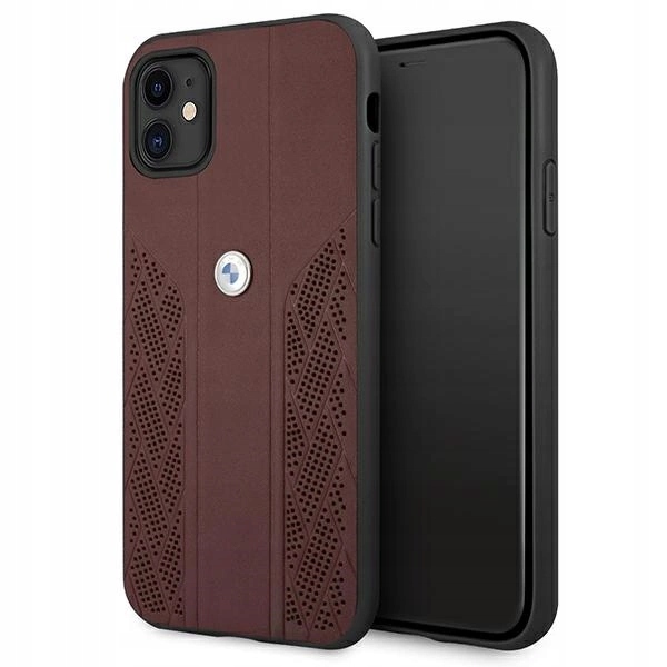 Pouzdro Bmw Leather Curve Perforate pro iPhone 11 Xr červené