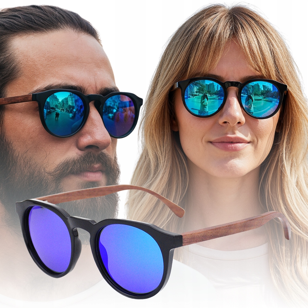 Okulary przeciwsłoneczne Gepetto Yukon Navy z polaryzacją, UV400 i etui