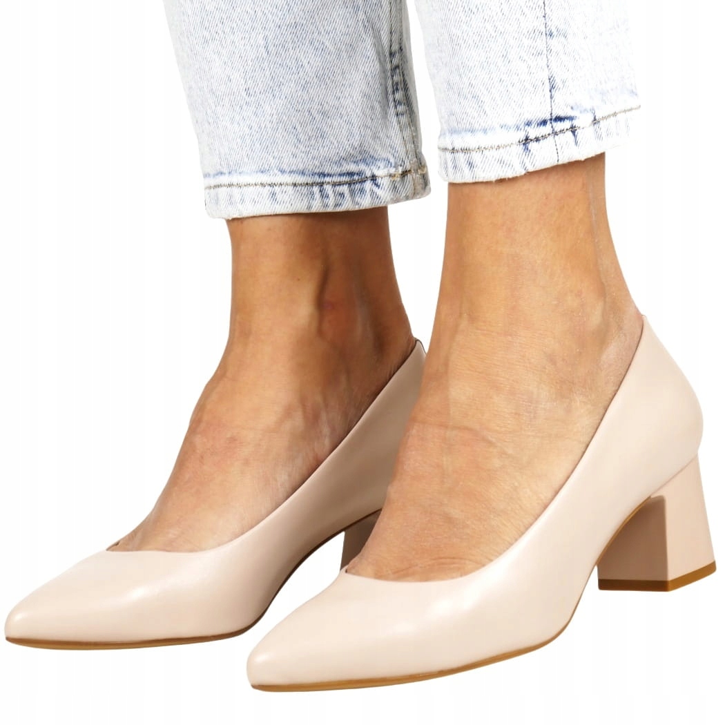 Lodičky Na Kostce Elegantní Pohodlné Krémově Bledě Růžové Pohodlné New 38