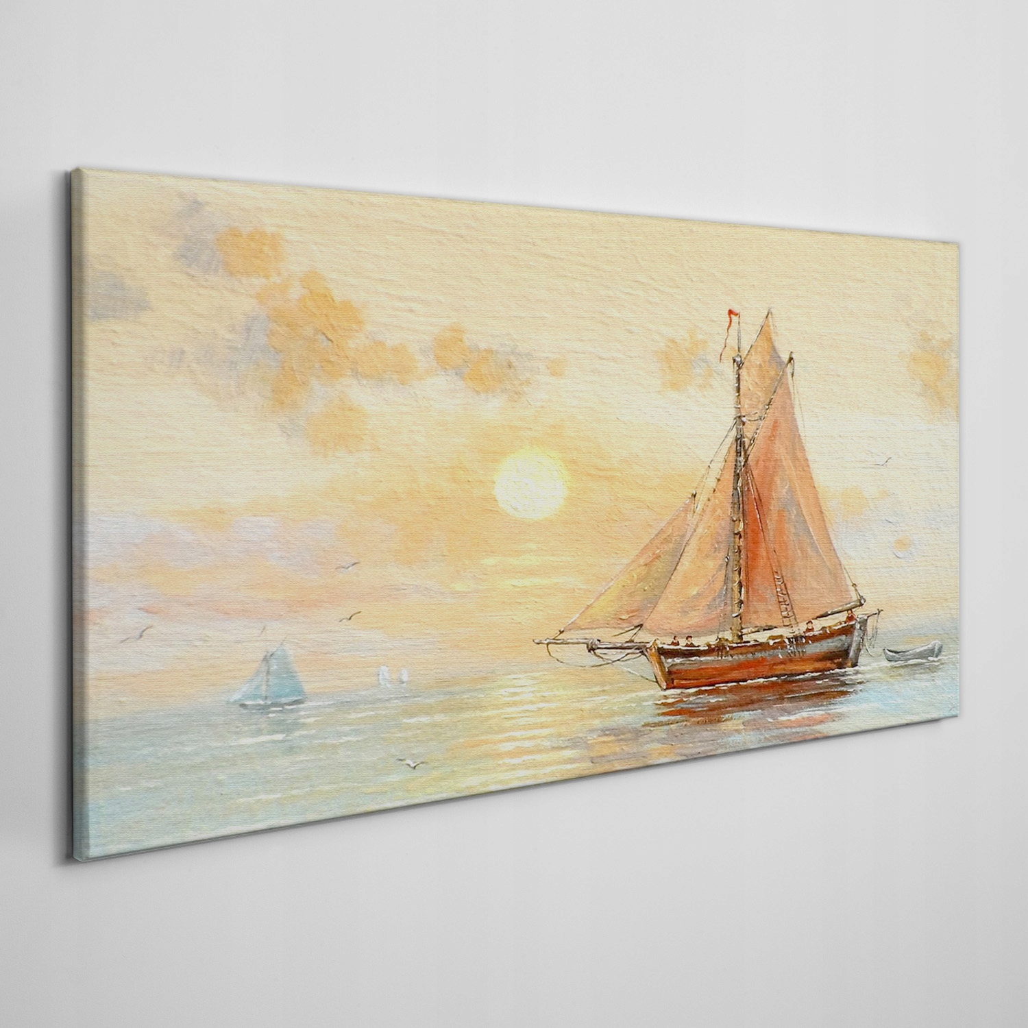 

Obraz na płótnie do salonu Łódź morze niebo 120x60