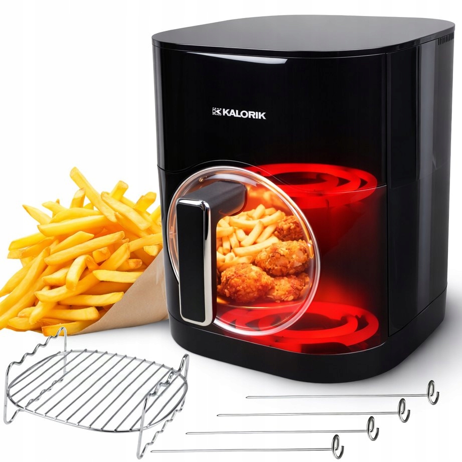 Frytkownica Beztłuszczowa Airfryer XXL 6L 2000W 2 Grzałki Zestaw Akcesoria
