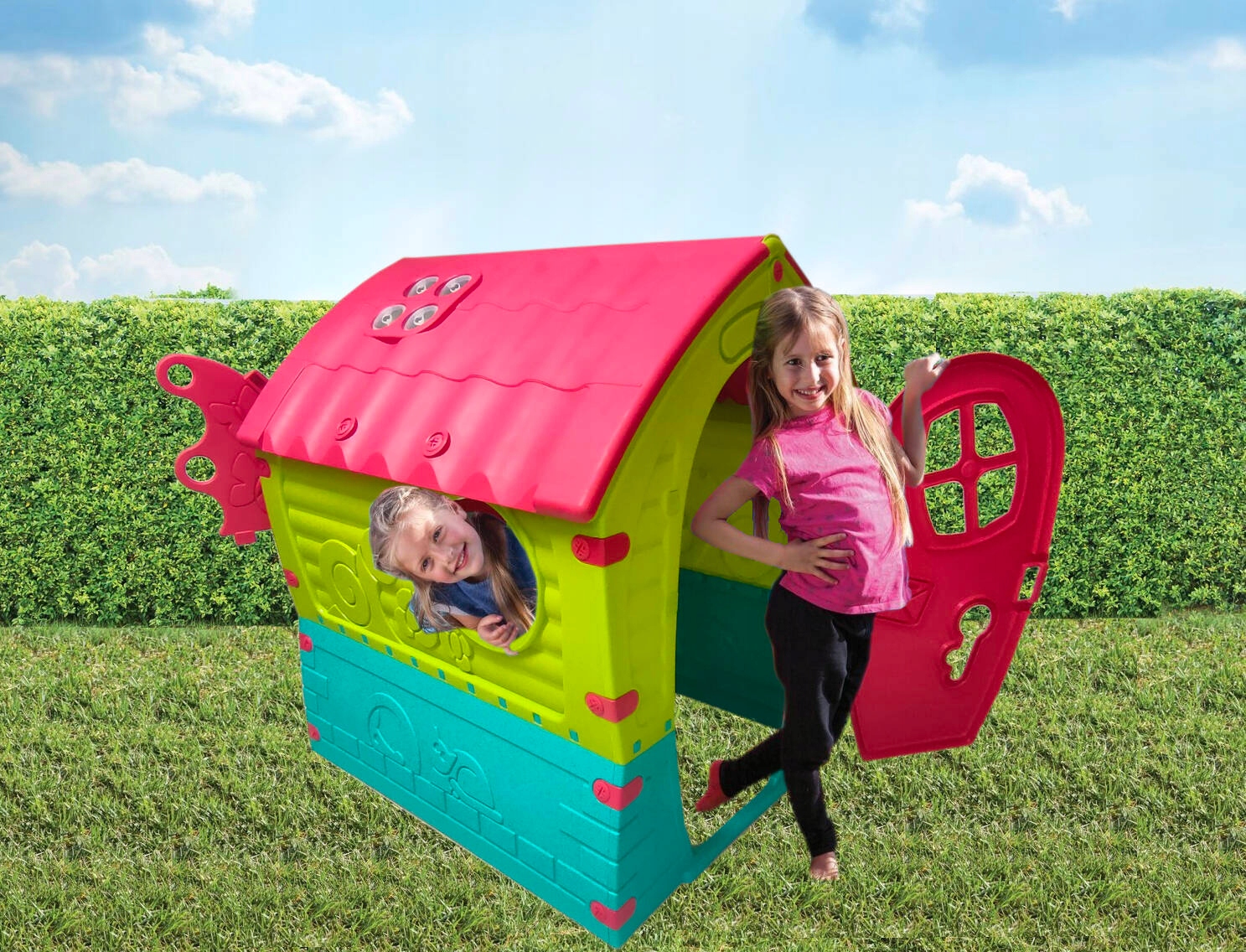 DOMEK OGRODOWY DLA DZIECI Z OKIENNICAMI DUŻY KOLOROWY PalPlay Producent PalPlay
