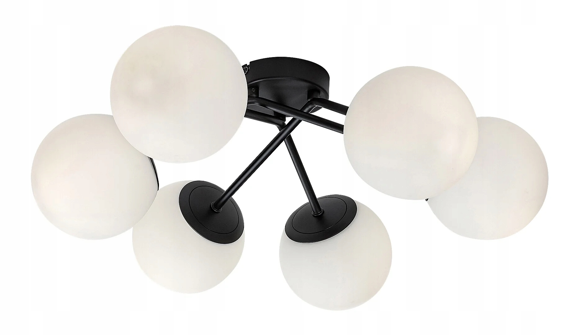 Škandinávska stropná lampa čierne biele gule 6xE14 20W Meduza Rabalux