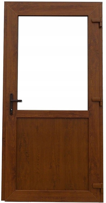 DRZWI ZEWNĘTRZNE PCV SKLEPOWE 110/210 ZŁOTY DĄB