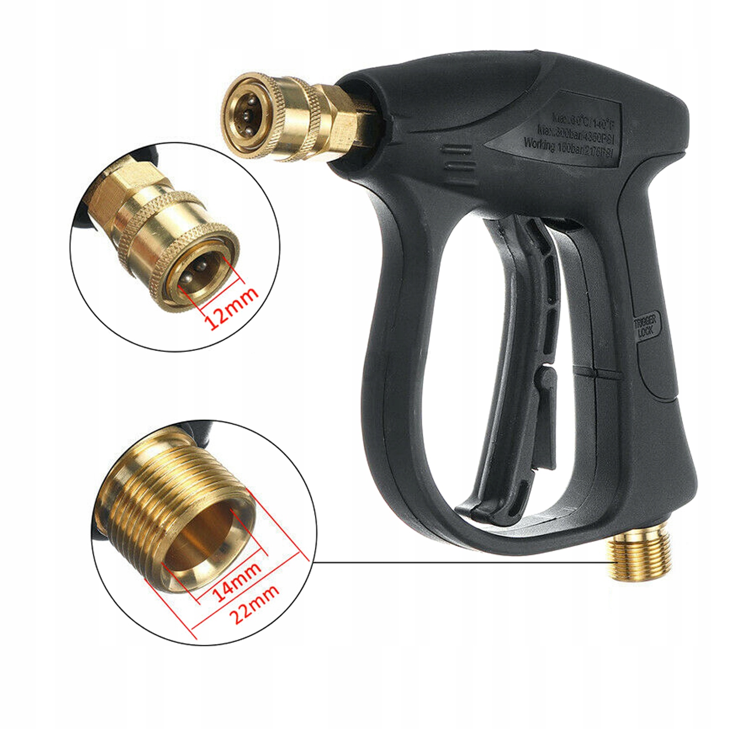 Pistolet do myjki ciśnieniowej 1/4" + 5 dysz natryskowych Rodzaj inna