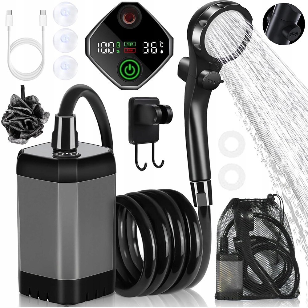 Prysznic Turystyczny Kempingowy Pod Namiot Przenośny Polowy Natrysk IPX7