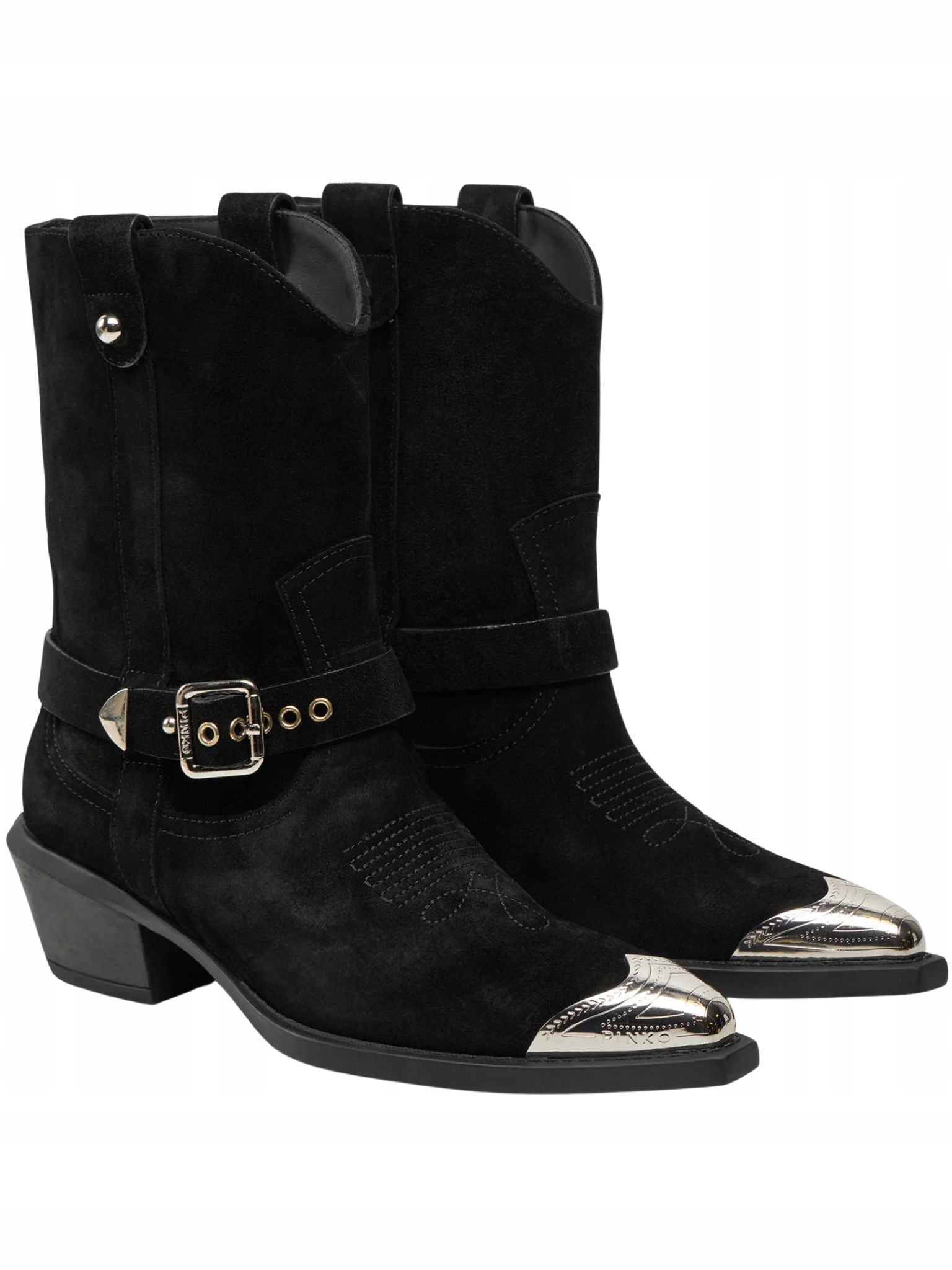 Dámské kožené kovbojské Kovbojské Boty Pinko SD0197P002 černé Boty: 37