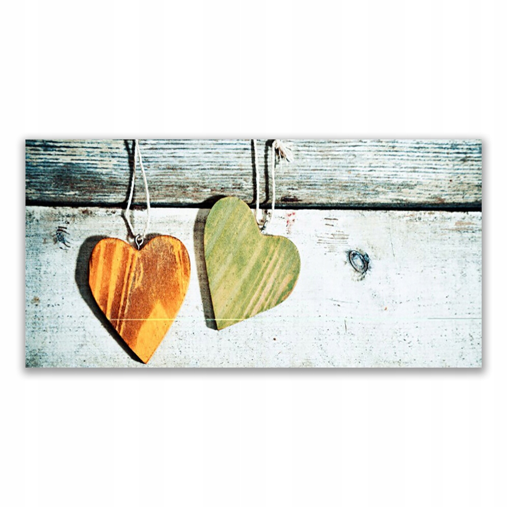 

Obraz akryl nowoczesny 140x70 Serce Drewno Sztuka