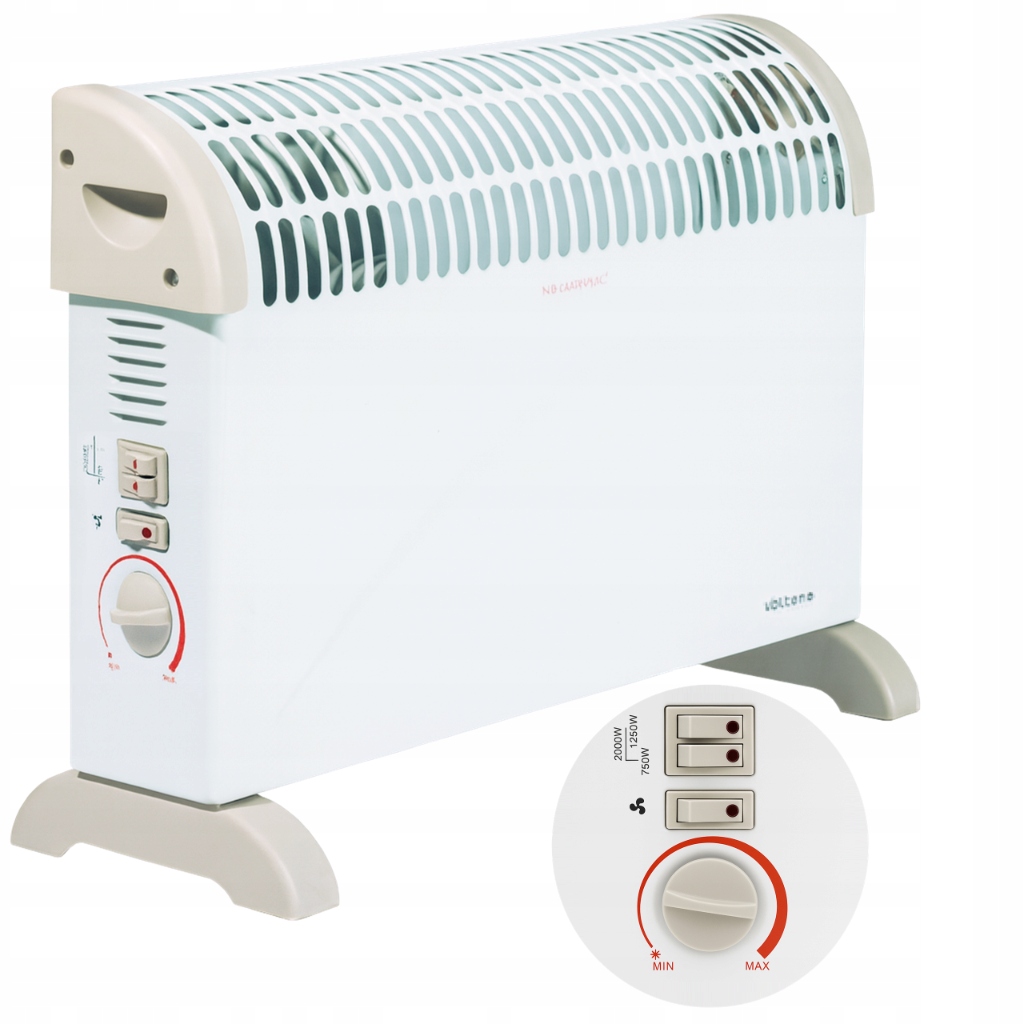 Elektrický Konvektorový Termostat 3 Režimy 750 W 1250 W 2000 W Přívod Vzduchu