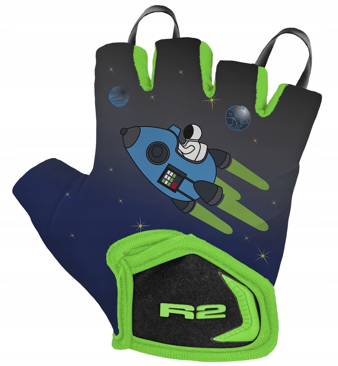 Dětské cyklistické rukavice R2 Voska raketa, Věk 3+