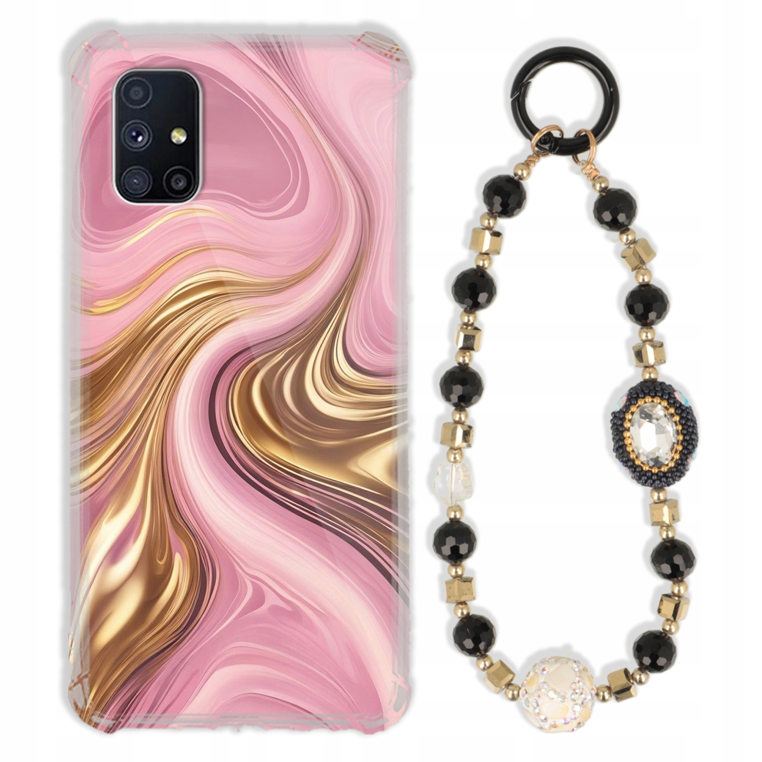 Puzdro Pre Samsung M51 Case Antishock Zirkóny Čierno Zlaté|odolné|pevné