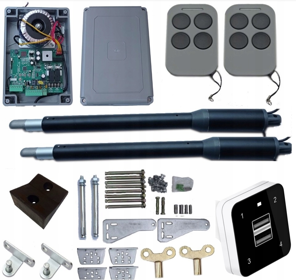 AUTOMAT NAPĘD BRAMY DWUSKRZYDŁOWEJ ROZWIERNEJ HOME POWER 150 Ładowarka USB