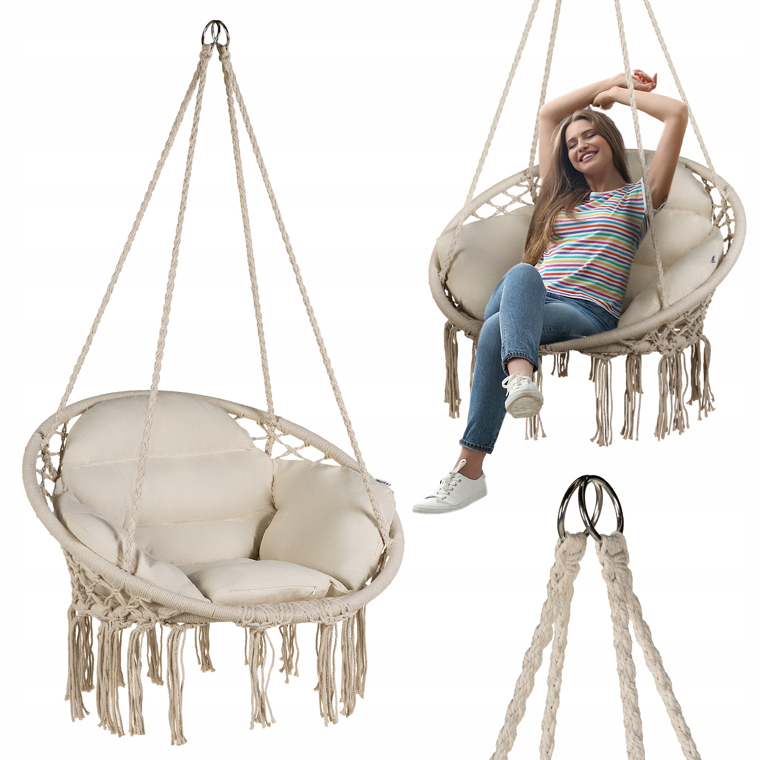 Zahradní Houpačka Zahradní Závěsné Křeslo Čapí Hnízdo Polštáře Luverno