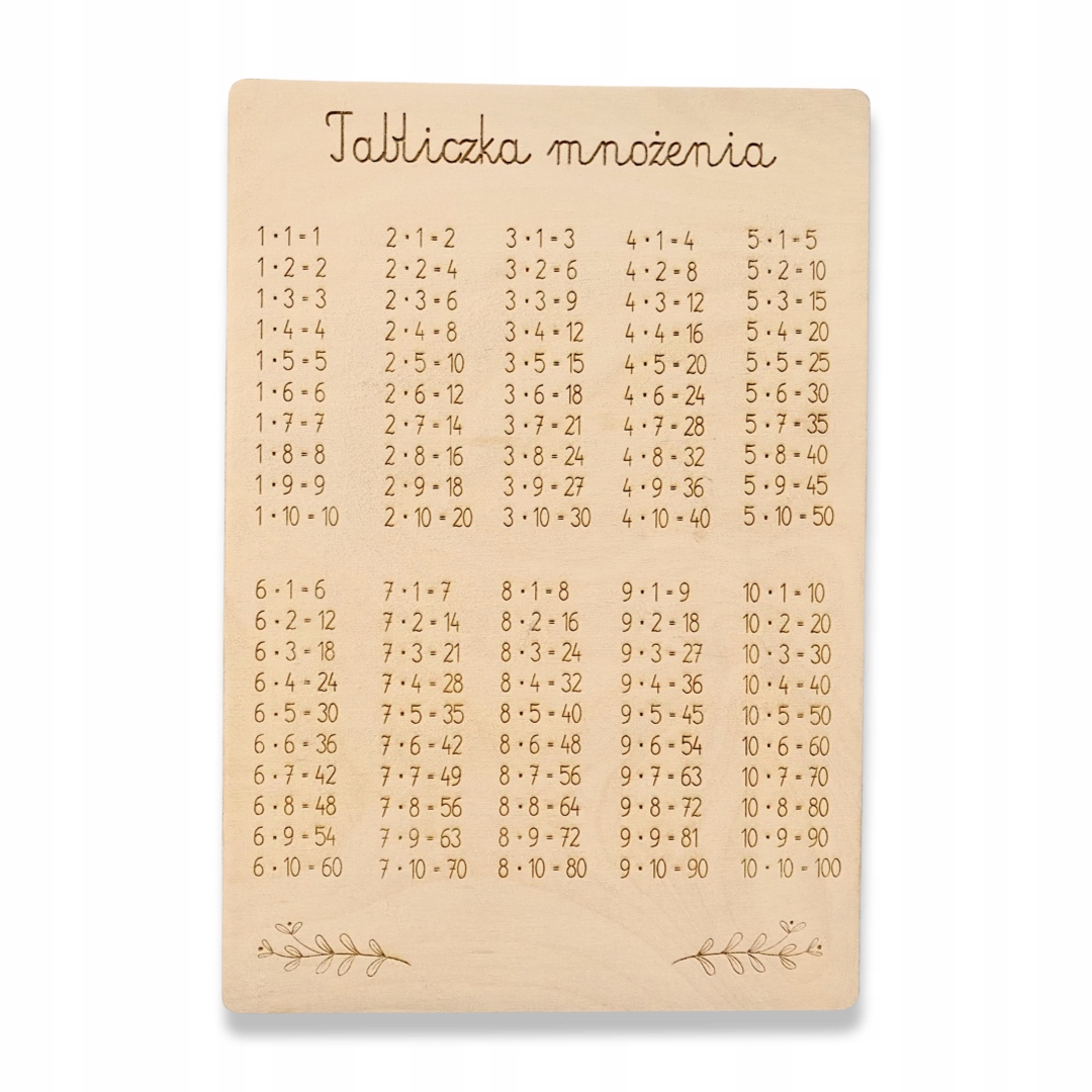 

Drewniana Tabliczka Mnożenia Grawerowana Mała