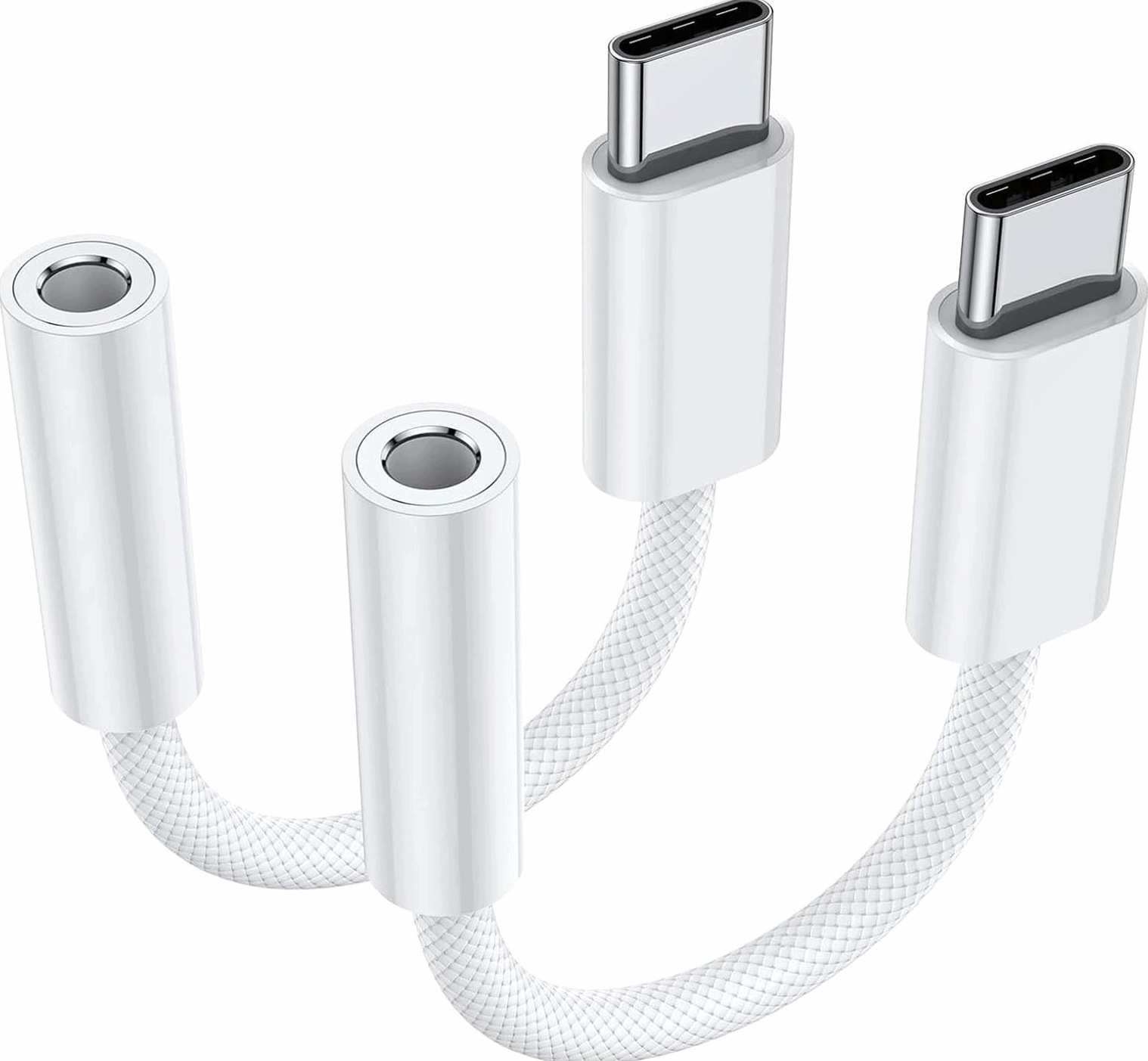 Adaptér 2 Kusy Usb C 3.5 MM Jack Audio Sluchátkový Adaptér