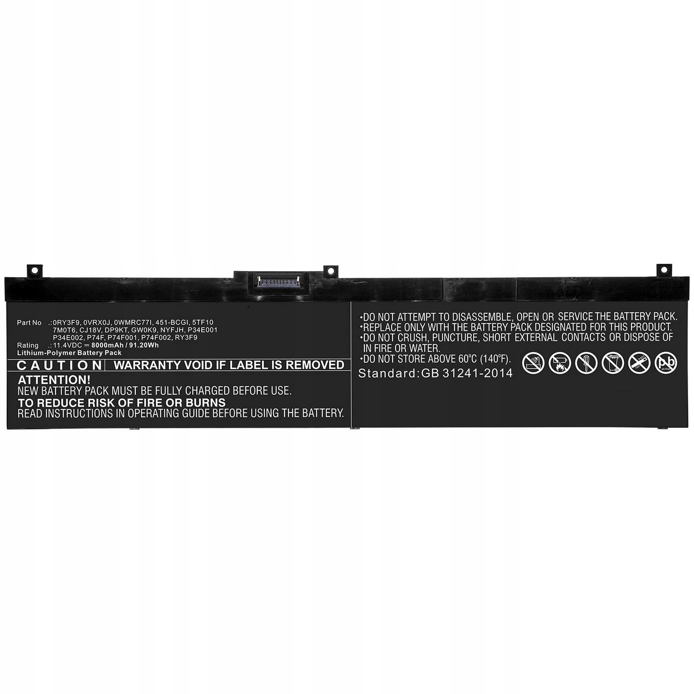 Baterie Notebook CoreParts pro Dell 69Wh