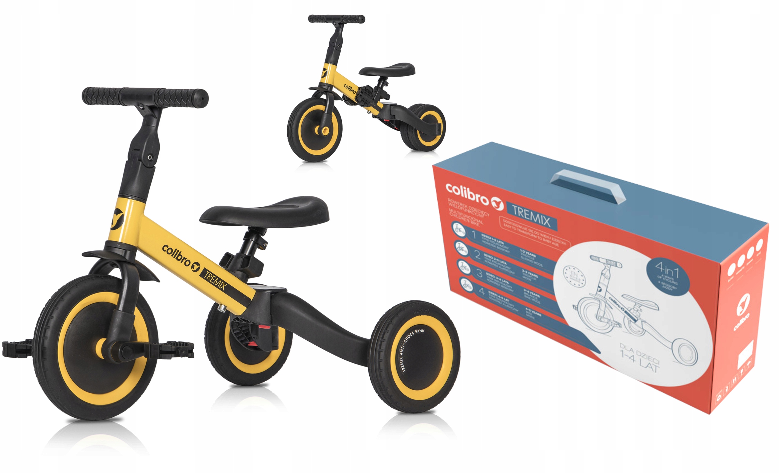 Odrážedlo pro 2 roky pro 3 roky 4v1 Tremix Otočná Volant 25 kg