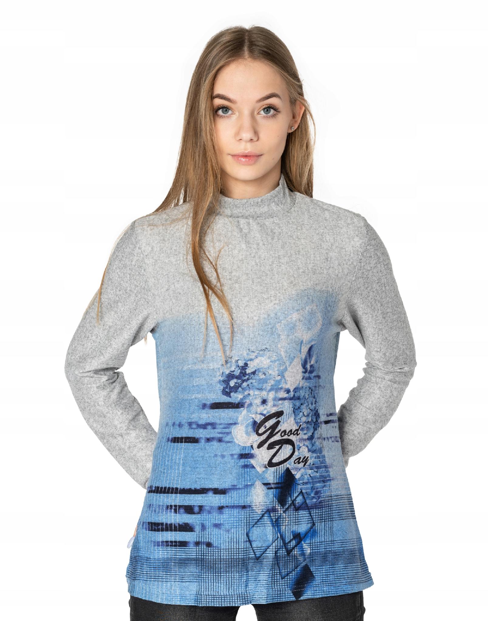 

Bluzka Damska z Długim Rękawem Półgolf 3460-01 3XL