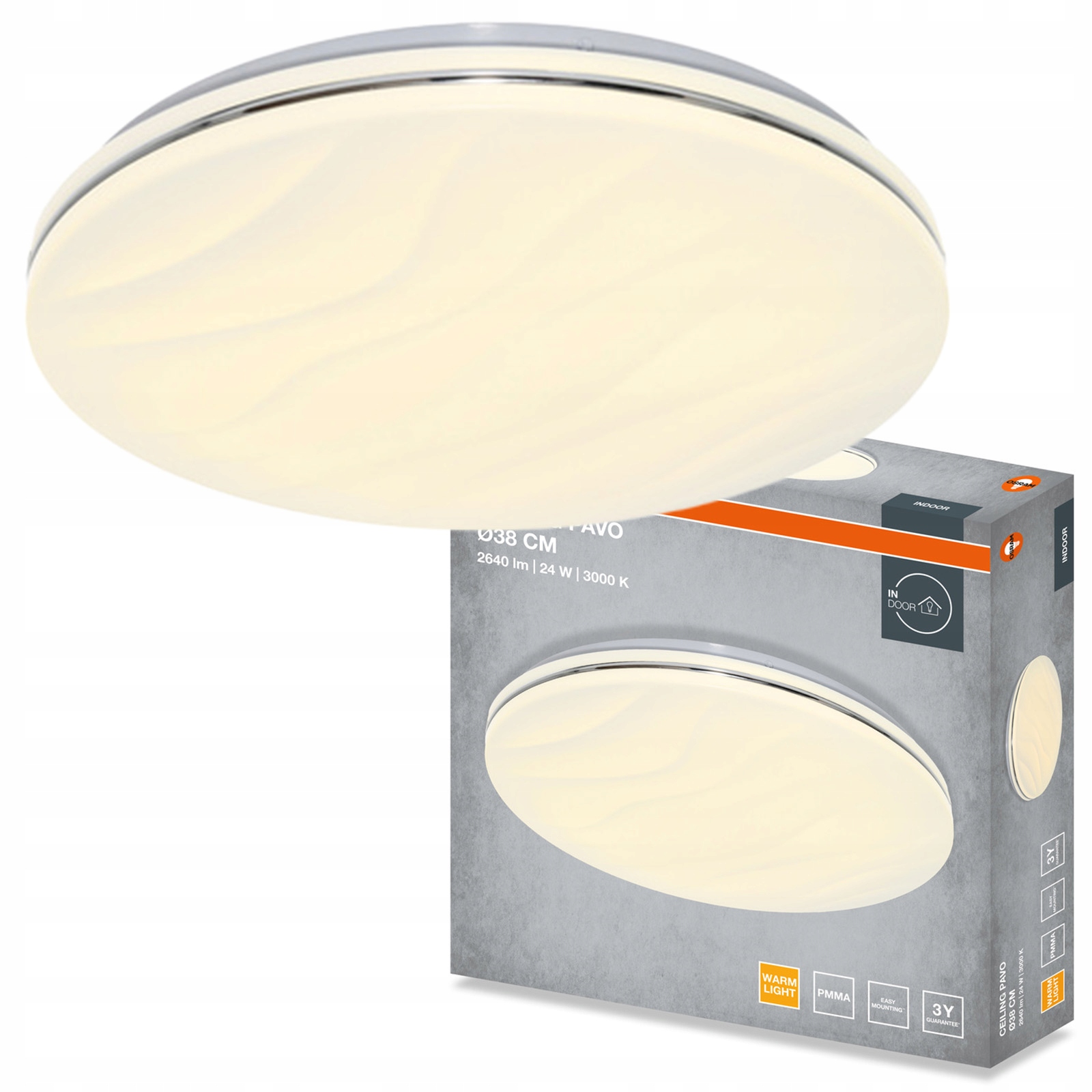 Stropní Svítidlo Led nástěnné svítidlo 24W 1680lm 3000K Kulatý bílé Pavo Osram