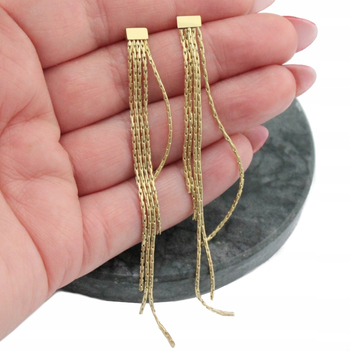 KOLCZYKI ZŁOTE STAL CHIRURGICZNA DŁUGIE ŻMIJKI CHWOSTY PIĘKNE Rodzaj Klasyczne