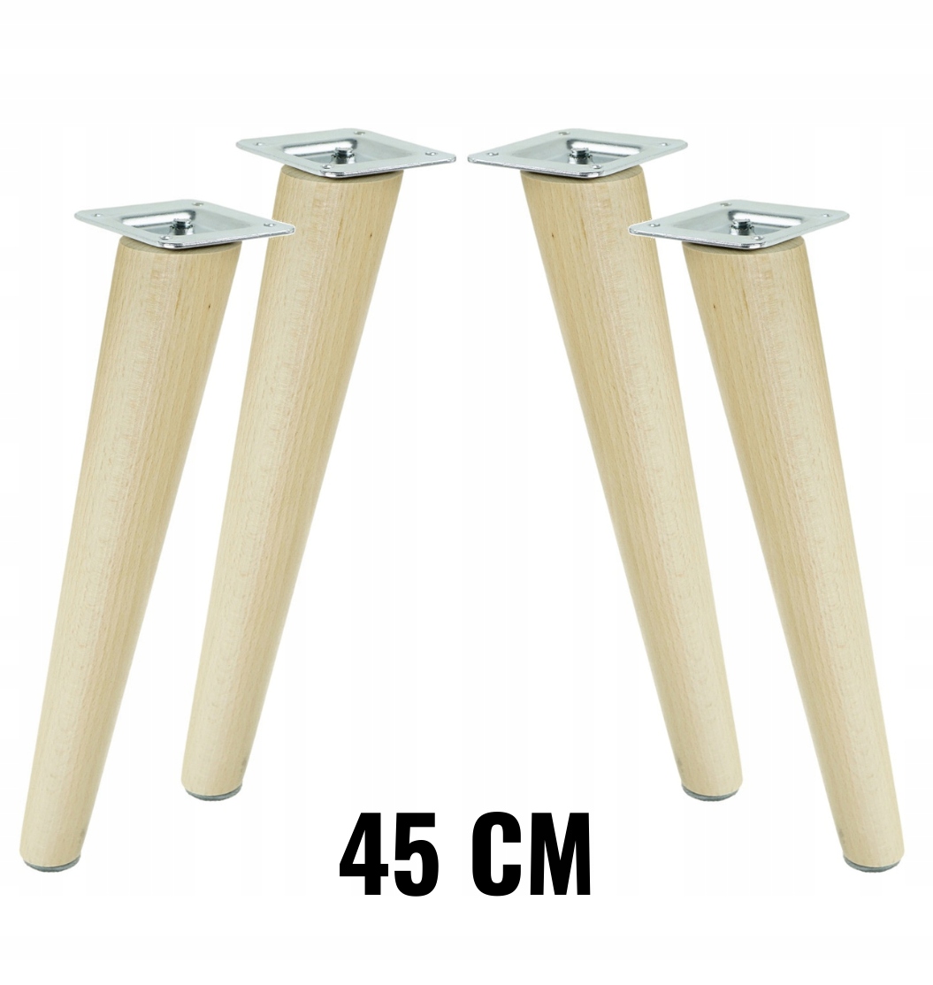 

4x Noga nóżka bukowa lakier skośna zestaw 45 cm
