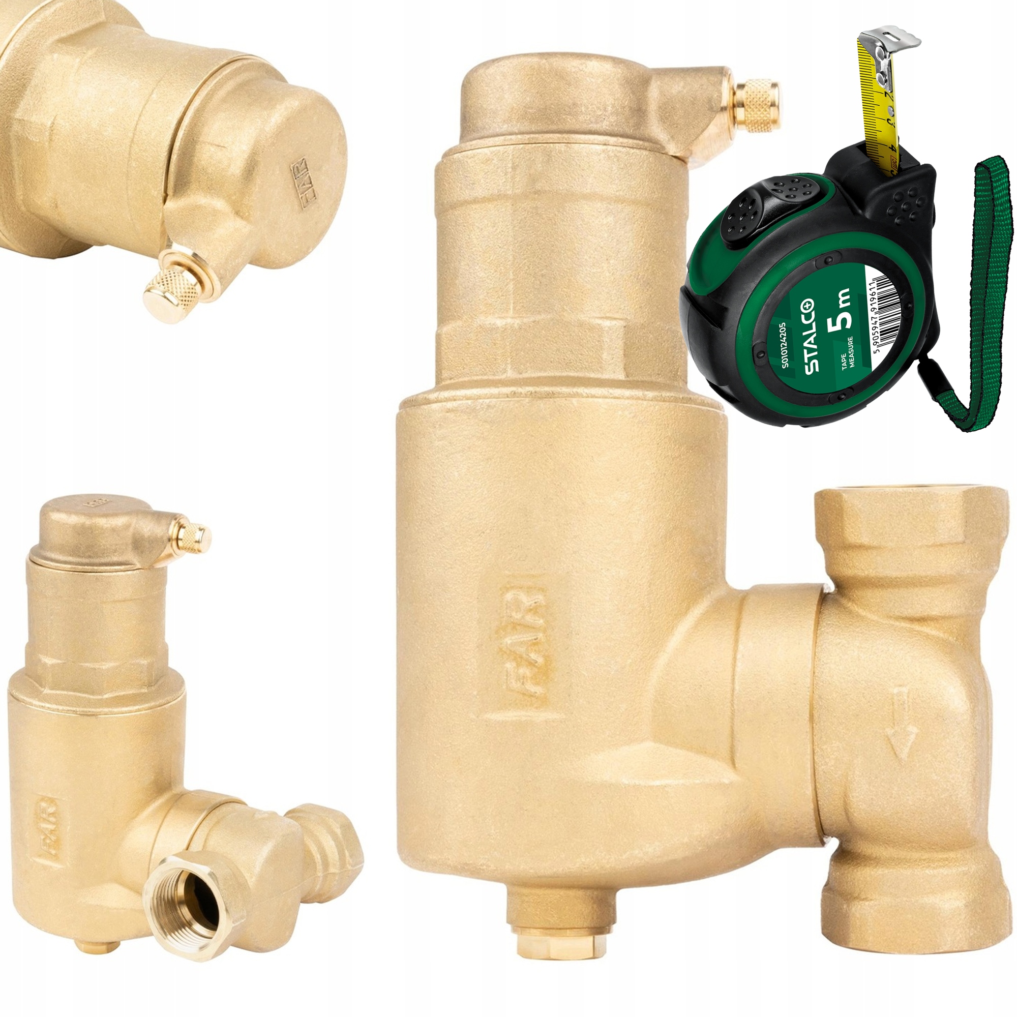 Filter Odlučovač Vzduchu Afriso Far 302 Pohyblivé Prípojky 1" DN25 Mosadzný