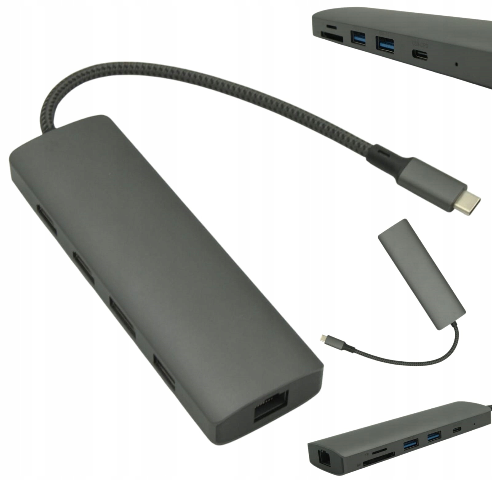Hub s nabíjením Pd Usb-c Čtečka Sd MicroSD pro notebooky Hp multiport
