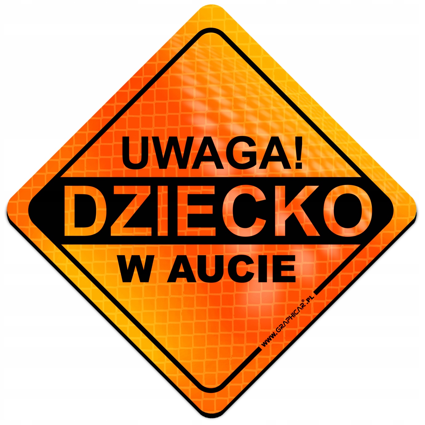 Magnes Odblaskowy Uwaga Dziecko W Aucie Orange Na Auto Samochód