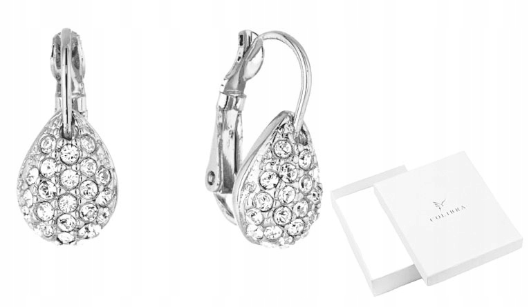 

Srebrne Kolczyki Zdobione Kryształami Swarovski