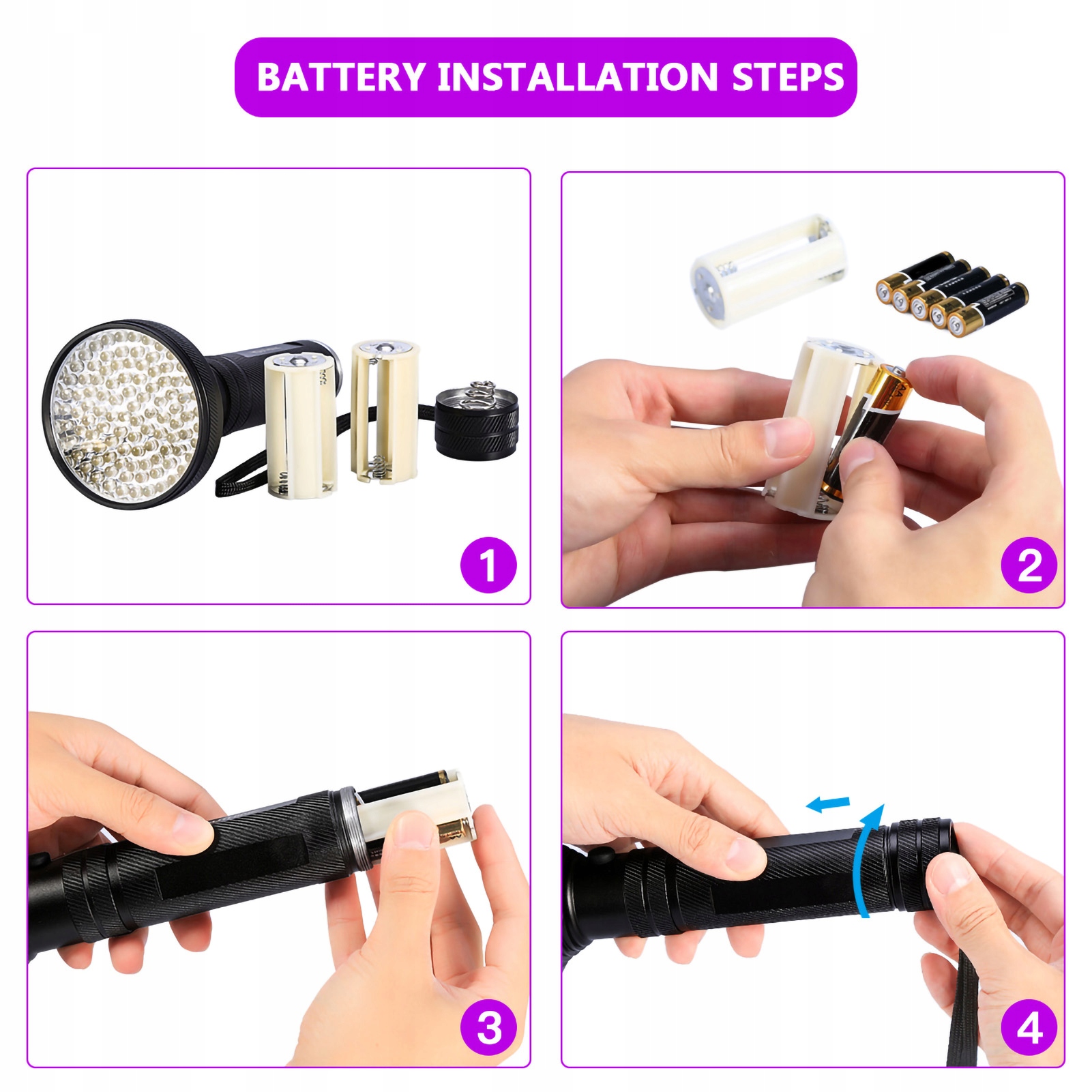 LATARKA UV LED DO SZUKANIA BURSZTYNU IPX4 100LED Model inna