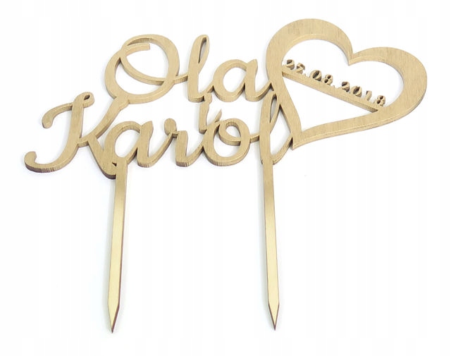 TOPPER NA ŚLUB WESELE IMIONA PARA MŁODA KOLOR VO89