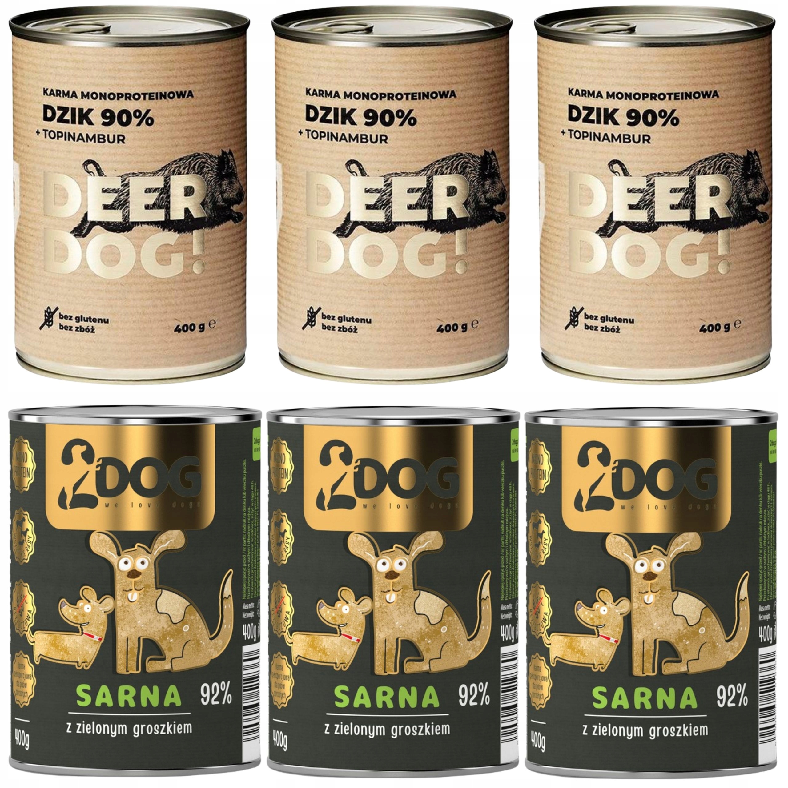 Levně Vlhké Krmivo Pro Psa Divočák 400 g 2 dog s Hypoalergenní Srnkou Monoproteinové