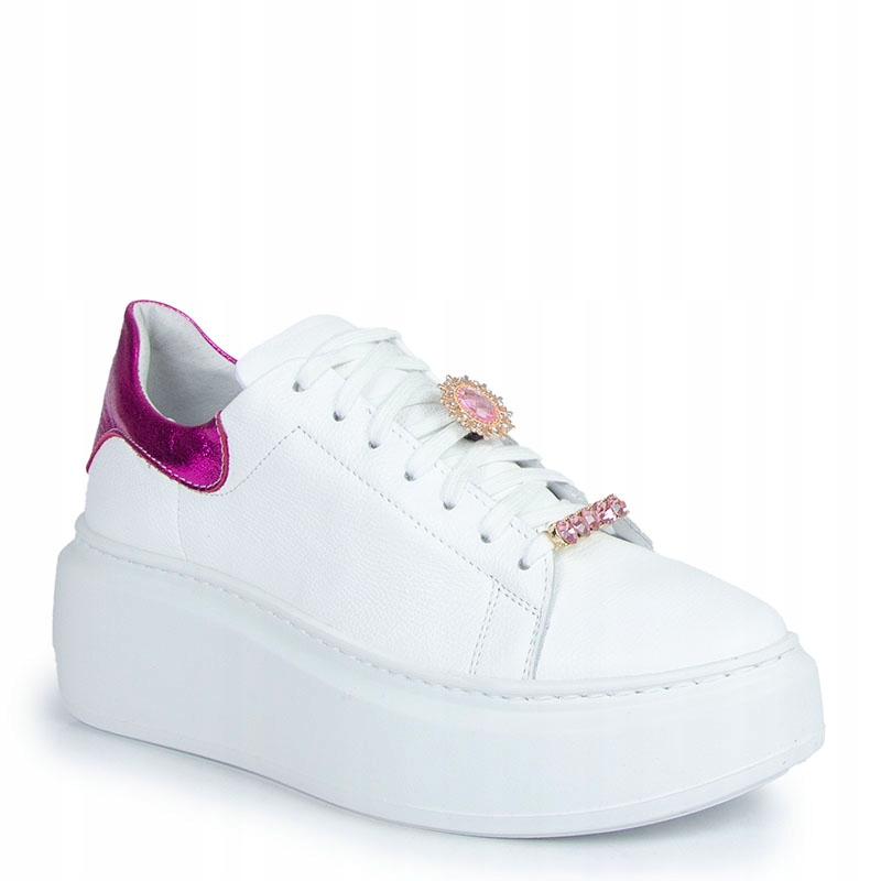 Laroni 3346 Bílé Kožené Tenisky Na Silné Podrážce 38