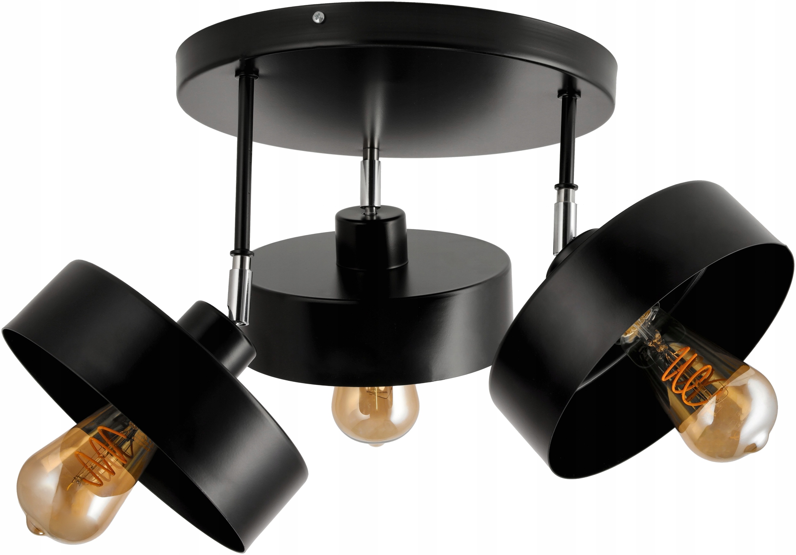 Stropní Svítidlo Stropní Svítidlo Led 3xE27 Loft Nastavitelná Černá Stínidlo Hrnek Střední