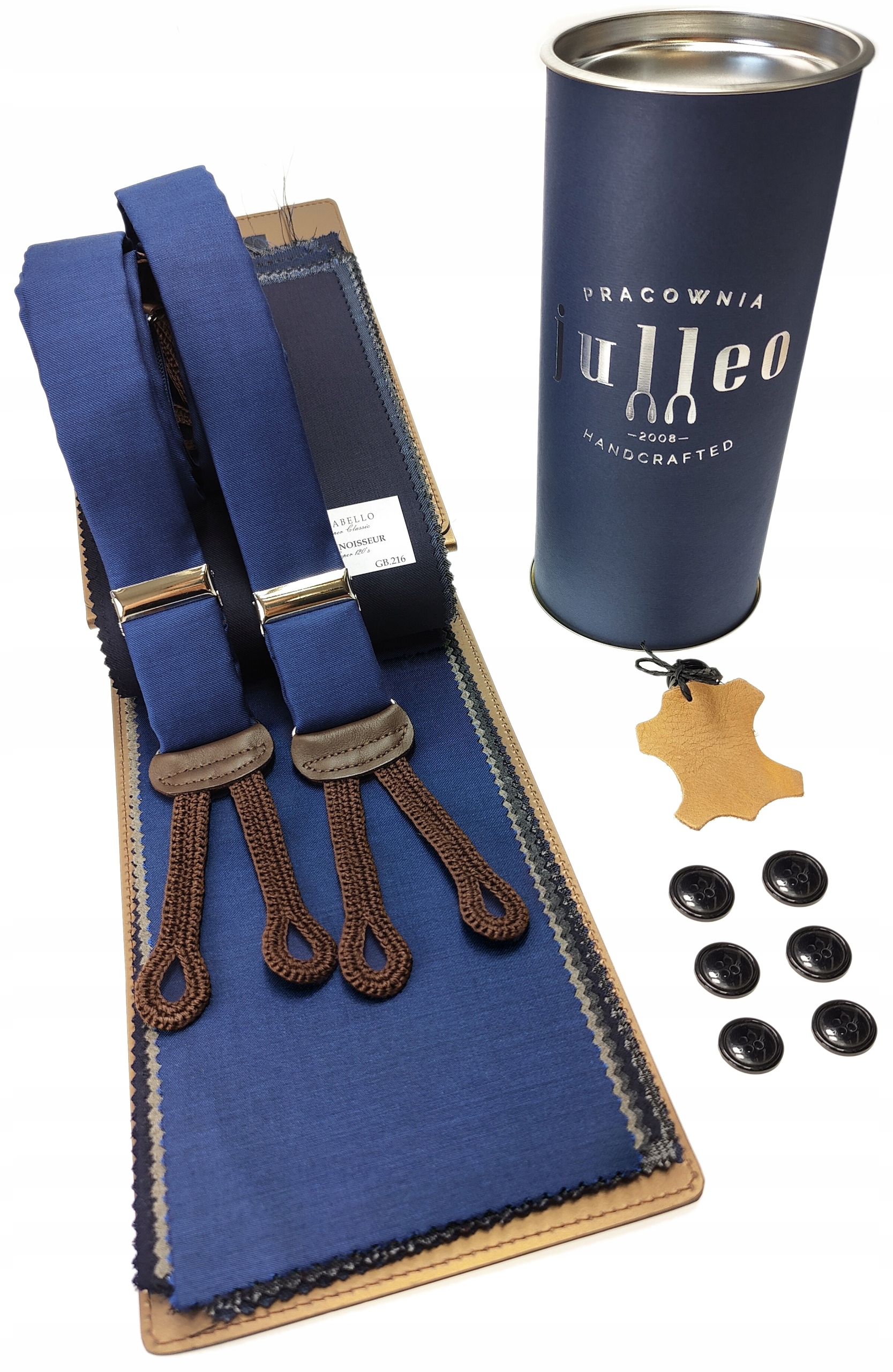 SZELKI DO SPODNI JASNY GRANAT NA GUZIKI WEŁNA 100% Materiał dominujący wełna