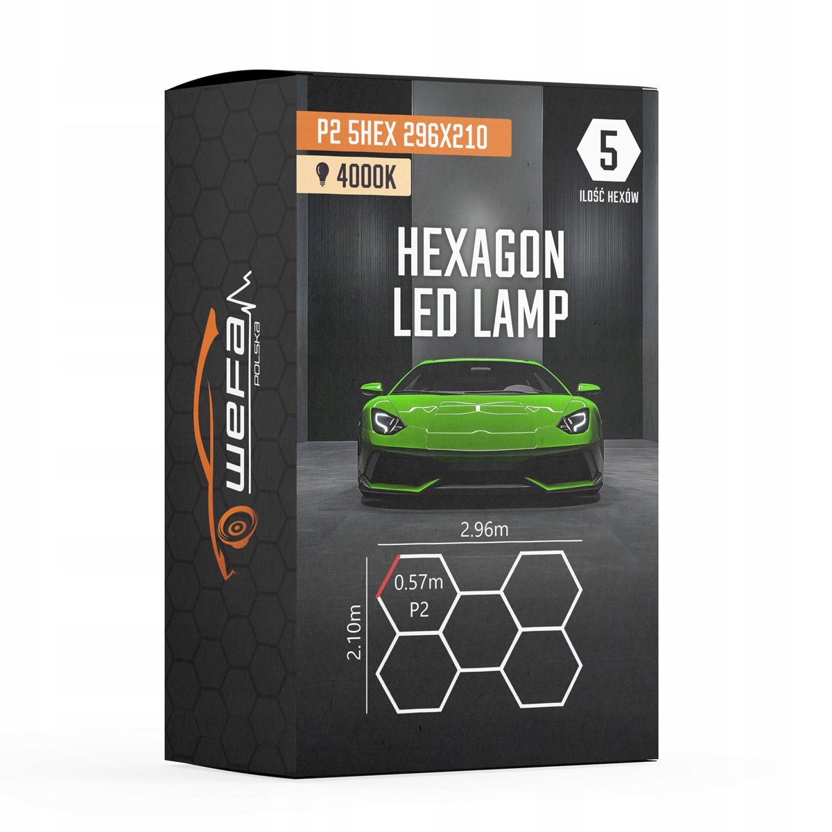 Led lampa Hq Hexagon P2 5HEX 210x296 Medová Plástev Dílna Garáž Obývací pokoj