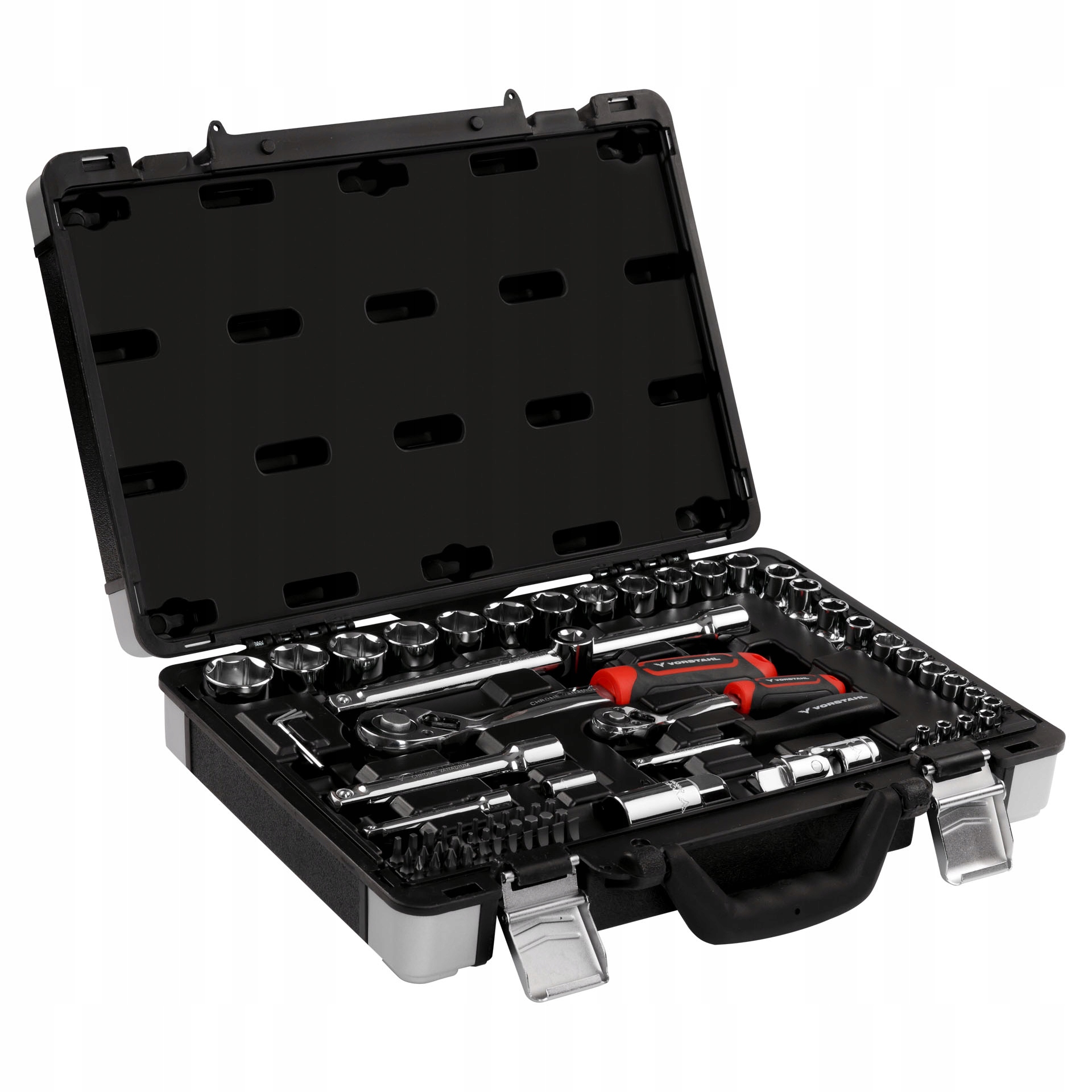 Sada nástrčných kľúčov CrV Steel S2 Steel sada 72ks Qualitat 1/4"+1/2"