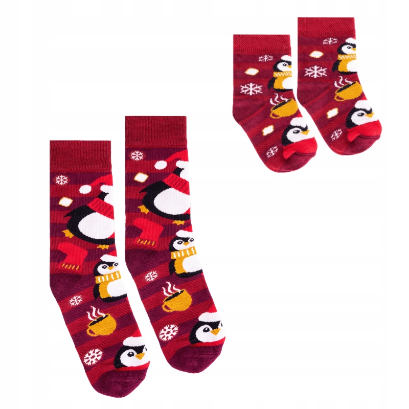 

Zestaw 2 par Świątecznych skarpet dla rodziny!