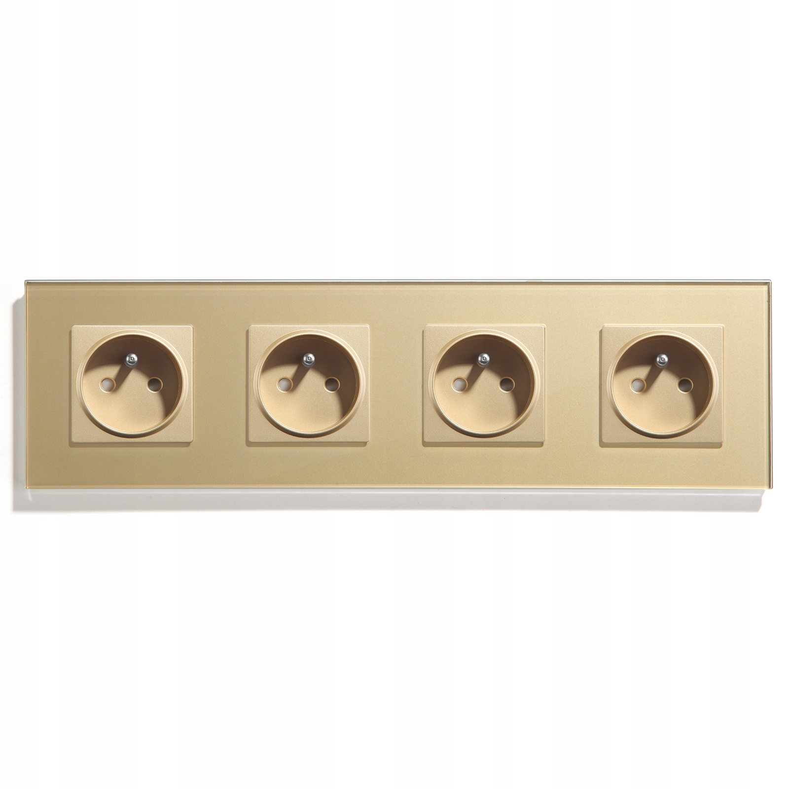 Elektrická Skleněná Zásuvka Čtyřnásobná Kontakt 16A Zásuvka 230V Rámeček 298 mm