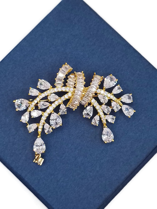 Luxusní Brož Přívěsek Kytice Větička Mašle Dárek Krabička Větvička