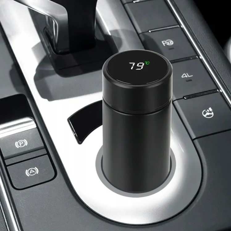 TERMOS SMART KUBEK TERMICZNY TERMOS BIDON LED 500ml DOTYK Kolor czarny