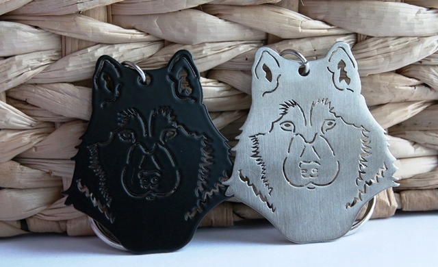 Brelok Breloczek do kluczy Pies Malamut Kolor czarny