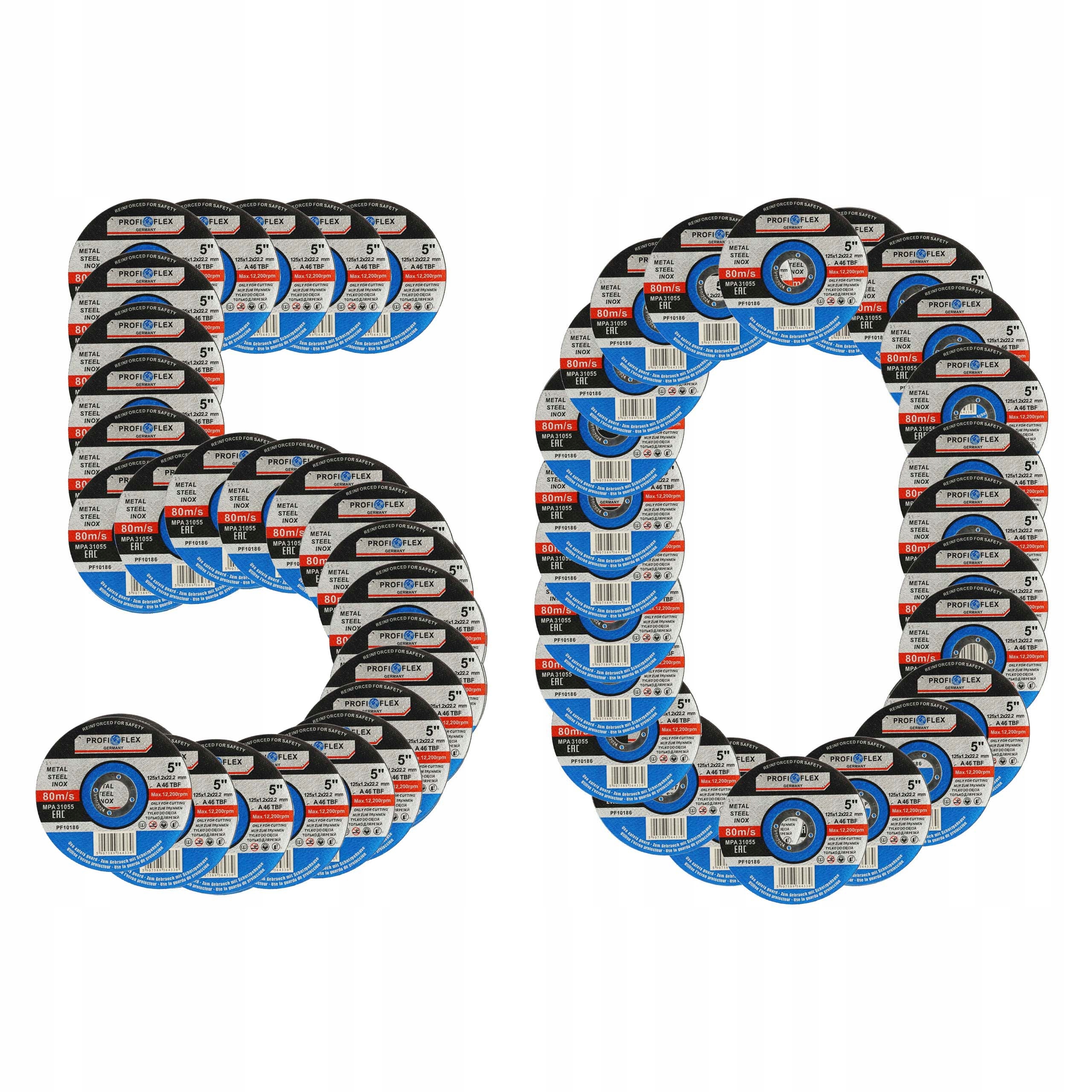 

50x tarcza cięcia metalu Inox stali 125 x 1,2 mm