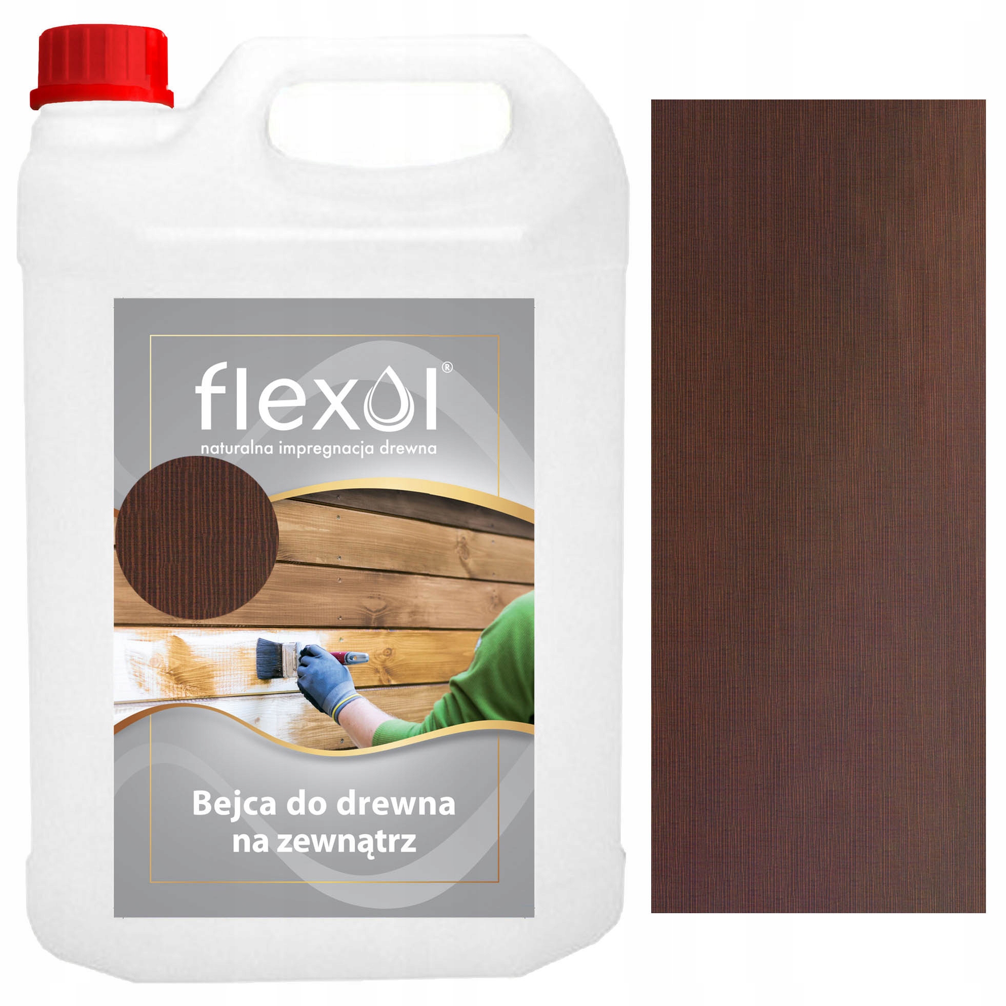 Vodová barva světle hnědá pro venkovní dřevo 4L Flexol