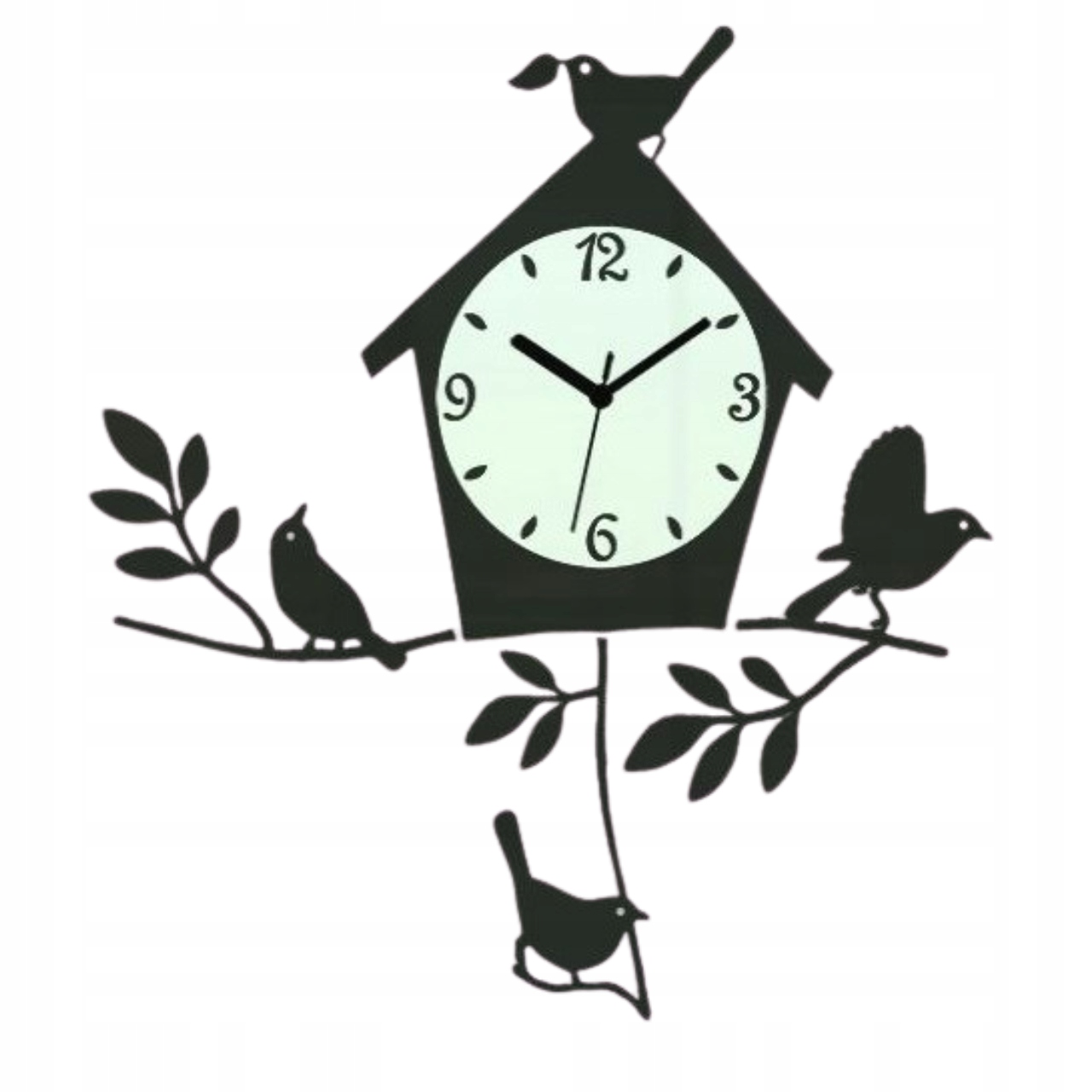 Nástěnné hodiny s ptáky na křemenném větvi Akrylová kukačka Kulatý